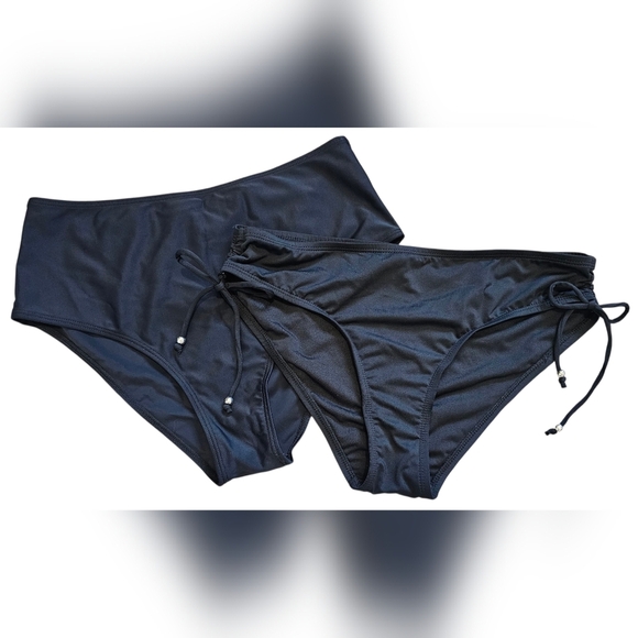 Women's Classic Black Bikini Bottoms Set, Size L/12. New Without Tags - Picture 1 of 8